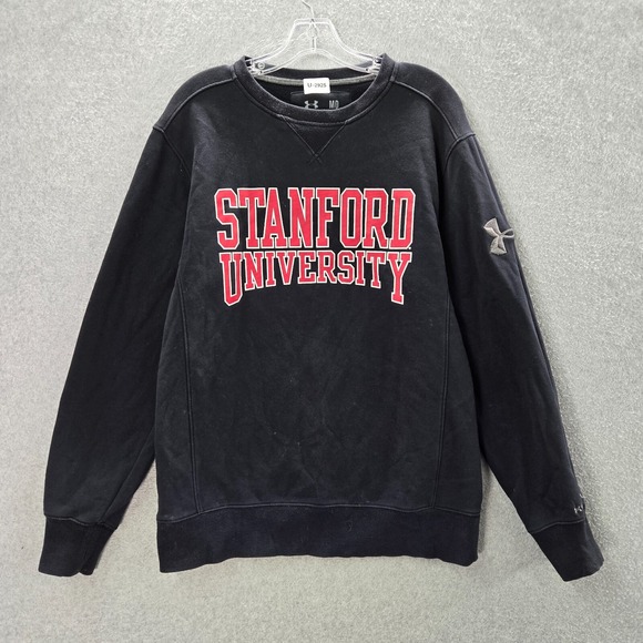 Stanford University Men Sweatshirt M Black Logo Under Armour Storm ColdGear - Picture 1 of 10